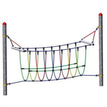 Huck - Pont Suspendu Sans Poteaux - Acier, Polyester - 5 Personnes - 3 Ans et + - Aire de Jeux Extérieure