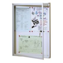 Planorga - Vitrine Murale Intérieure Magnétique Gris 635x67cm - Fond Acier - 6 Feuilles A4 - Porte Plexiglas Battante