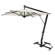Scolaro - Parasol Leonardo Braccio 3x3m Carré Aluminium Beige - Usage Collectivité - Robuste et Durable