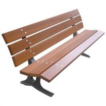 Banc Guérin 1,80 m alu / bois - Mobilier Urbain - Bois Exotique & Métal - Teck - 5 ans Garantie