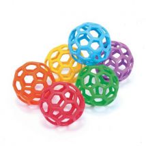 Ballon ajouré en caoutchouc - Lot de 6 - 10 cm - Assorti - Idéal pour l'éveil