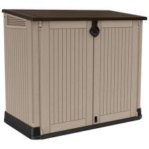 Coffre multifonctions 880 L résine beige - Rangement extérieur durable - 132x715x715 cm