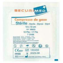 Lot De 100 Compresses De Gaze Stérile, 10x10cm-securimed