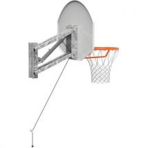 Panier De Basket Mural Extérieur En Acier Galvanisé Demi-lune Hauteur Réglable Metaluplast