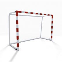 Sodex - But de Handball Compétition Monobloc Acier Galvanisé Mobile - 2m x 3m - Rouge/Blanc