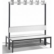 Banc Double Avec Dossier, Grille Et Patères - Cp - Basic Plus - 100 Cm