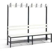 Banc Patère Pvc Cp Simple Face - Avec Dossier Et Grille Chaussures