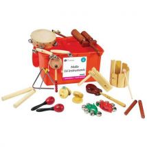 Malle 16 instruments de musique - Éveil musical dès 4 ans - Idéal pour découvrir les sons