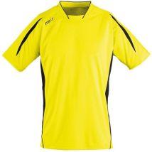 Lot de 10 - Sol's - Maillot Maracana MC Enfant Jaune/Noir - Taille 10 ans - Football Personnalisable