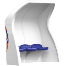 GES - Abri de touche composite bleu - 15m x 16m - Siège personnalisable - Recyclable