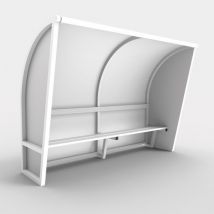 Metaluplast - Abri de touche monobloc V2 - Aluminium Blanc 5m - Éco-responsable