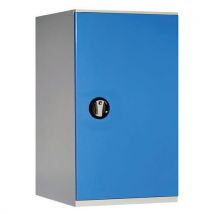Anjou Tolerie - Armoire basse 500x500x1000mm Gris clair/Bleu - 2 tablettes - Charge 1000kg - Serrure à clé