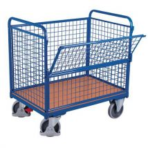 Chariot Ergonomique Parois Grillagées Panneau 1/2 Rabattable - Capacité 500 Kg