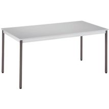 Manutan Expert - Table de réunion rectangulaire 160x80 cm - Plateau gris, pieds gris foncé - 10 personnes - Montage facile