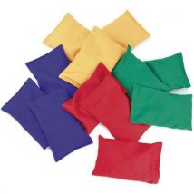 Lot de 12 Sacs à Grains Colorés en Nylon - 15x10cm - Idéal pour Jeux de Motricité