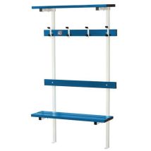 GES - Banc Vestiaire Mural Sol Aluminium Bleu Clair 3m - 12 Patères - 60% Recyclé - Éco-responsable