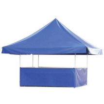 Trigano Collectivités - Stand buvette 4,50x4,50 m bleu - Polyester enduit PVC - Classement au feu M2 - Idéal événementiel
