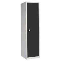 Anjou Tolerie - Armoire Haute 1 Porte Acier Gris Clair Anthracite 500x725x1950mm Charge 1000kg 4 Tablettes Fermeture à Clé Livrée Montée Garantie 7 
