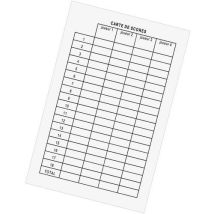 Fiches de scores minigolf 4 joueurs - Blanc - 99% recyclé - Éco-responsable