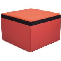 GES - Module de motricité Cube 60x60x40cm Rouge - Mousse Polyéther - Déhoussable - Sans COV - Éveil et Motricité