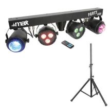 Ensemble 2 projecteurs PAR + 2 Jellymoon LED RGBW - Partbar DMX 15 canaux - 565 kg - Éclairage Polyvalent