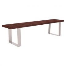 Procity - Banquette Riga 180m Acier/Plastique Recyclé - Gris 7044/Marron - Mobilier Urbain Durable