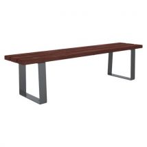 Procity - Banquette Riga 180m Acier/Plastique Recyclé - Gris/Marron - Mobilier Urbain Durable