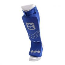 Montana - Protège-tibias et pieds bleu Karate TKD Junior S - Protection combattant adolescent