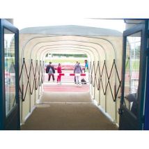 Tunnel d'accès terrain extensible 8m - Blanc - Aluminium et Polyester - Idéal stades et aires de jeux