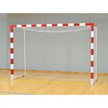 Paire Buts Hand Compet Ges Mobile Acier Monobloc Bicolore Arceaux Repliables