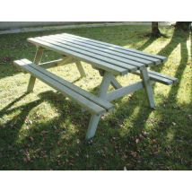 Loisirs Amenagements - Table Banc Standard Pin Hêtre - 2m - Aménagement Extérieur Robuste et Durable
