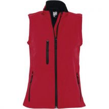 Veste Sans Manche Femme Zippée Softshell En Polyester Rouge Piment