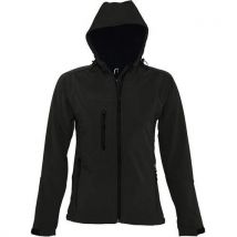 Veste Femme Zippée Softshell À Capuche En Polyester Noir