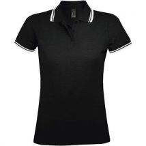 Polo Personnalisable Femme En Coton Peigné Noir/blanc