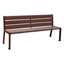 Procity - Banc Silaos 180m Acier/Plastique Recyclé Marron - 6 Lames - Mobilier Urbain Durable