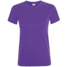 Tee-shirt Personnalisable Femme Col Rond En Coton Violet Fonce