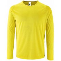 Tee-shirt Personnalisable Manche Longue Desport Homme En Polyester Jaunefluo