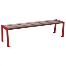 Procity - Banquette Silaos 180m Acier/Plastique Recyclé Rouge Foncé/Marron - Mobilier Urbain Durable