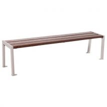 Procity - Banquette Silaos 180m Acier/Plastique Recyclé - Assise Marron, Structure Gris Clair - Mobilier Urbain Durable