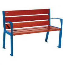 Banc Silaos Accoudoirs 6 Lames Acier/bois - Procity