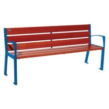 Banc Silaos Accoudoirs 6 Lames Acier/bois - Procity