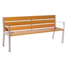 Banc Silaos Accoudoirs 6 Lames Acier/bois - Procity