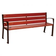 Banc Silaos Accoudoirs 6 Lames Acier/bois - Procity