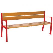 Banc Silaos Accoudoirs 5 Lames Acier/bois - Procity