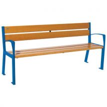Banc Silaos Accoudoirs 5 Lames Acier/bois - Procity