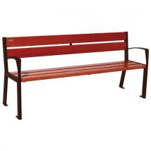 Banc Silaos Accoudoirs 5 Lames Acier/bois - Procity