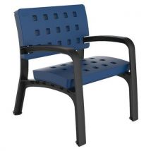 Fauteuil Horizon Polyéthylène Bleu - Mobilier Urbain Extérieur - Confortable et Durable - 73x83x596 cm