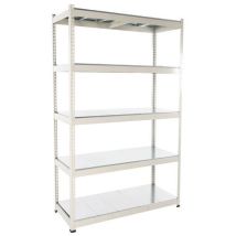 Manutan Expert - Rayonnage Charge Lourde Rapid 1 - 2440x1525x455mm - 5 Tablettes Acier - Montage Facile Sans Outils - 700kg/Niveau