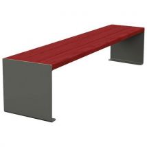 Procity - Banquette Kub Acier/Bois 180m Gris/Acajou - Mobilier Urbain Extérieur - Assise Bois Exotique Robuste