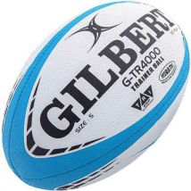 Gilbert - Ballon de rugby GTR 4000 Bleu Ciel - Taille 5 - Gazon - Caoutchouc